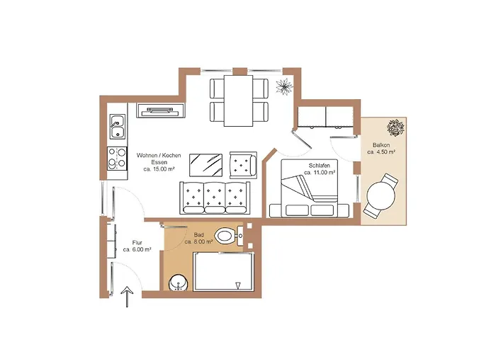 Balkon, gratis Nutzung vom AHOI Erlebnisbad und Sauna in Sellin - Meeresblick FeWo 45 Apartment Goehren (Ruegen)
